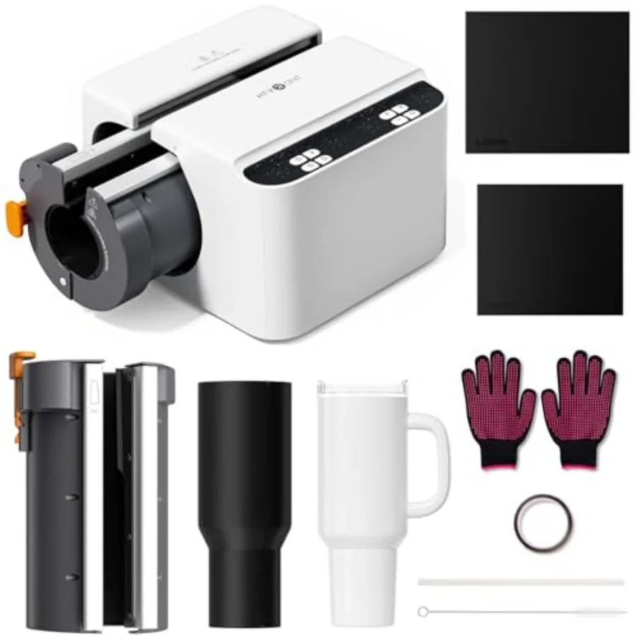 

A200 Auto Tumbler Heat Press Pro Kit: 2-in-1 for 15-30 oz skinny tumblers glasses, heat plate attachment for 40 oz detachable-h