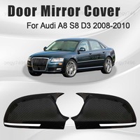 Car Upgrade Carbon Fiber Glossy Black Door Mirror Cover For Audi A8 S8 D3 2008 2009 2010 Car Rearview Accessories Car Styling