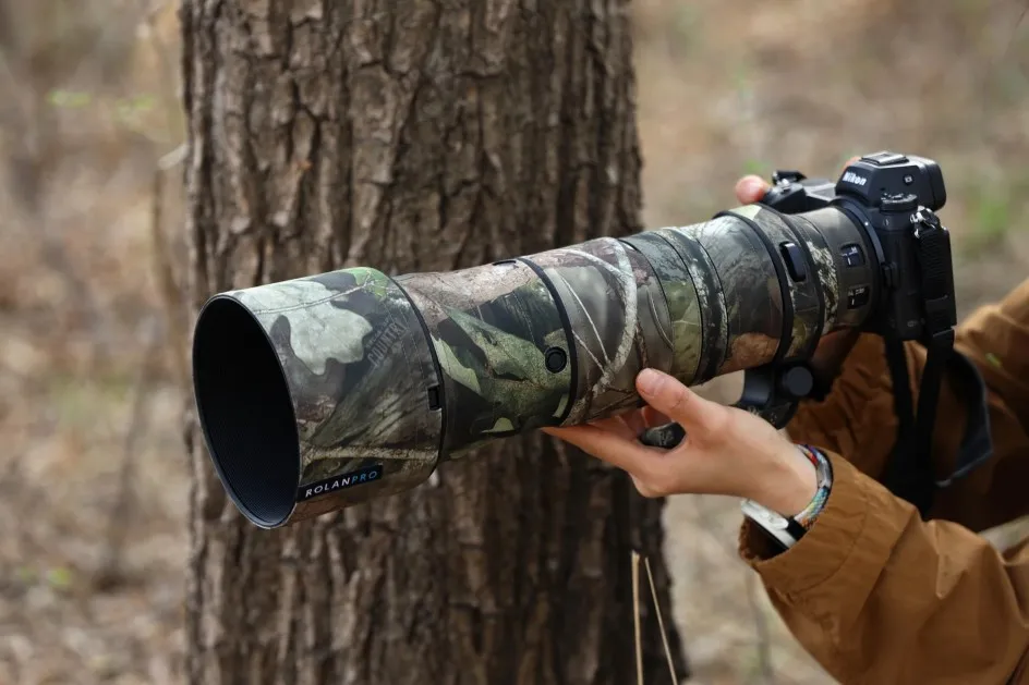 ROLANPRO Objektivmantel für Nikon Z 180–600 mm F/5,6–6,3 VR, wasserdichte Schutzhülle, Tarnung, Regenschutz, Z180–600 Pistolenhülse – Detail 6