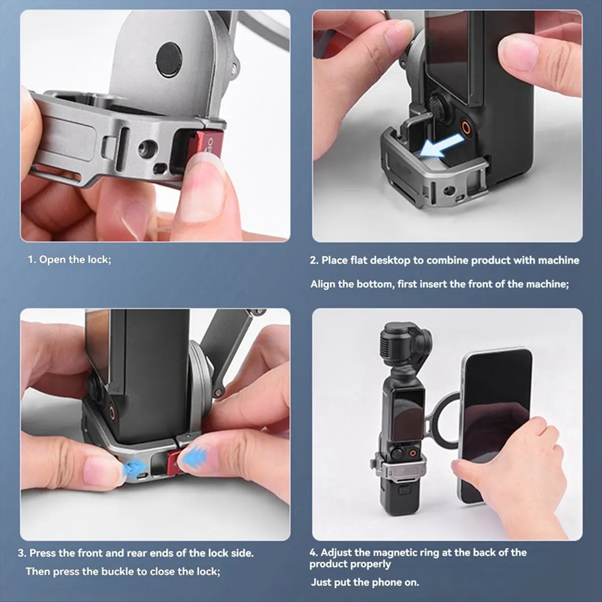 Top Sale Teleprompter Holder for Pocket 3 Magnetic Adapter Frame with Hand Rope Camera Expansion Bracket