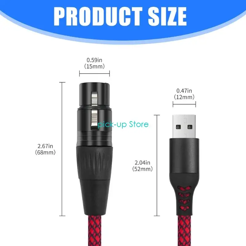 Q5WA 20Hz-20kHz Cable conversión USB 3pin Cable Cable Connectores Línea