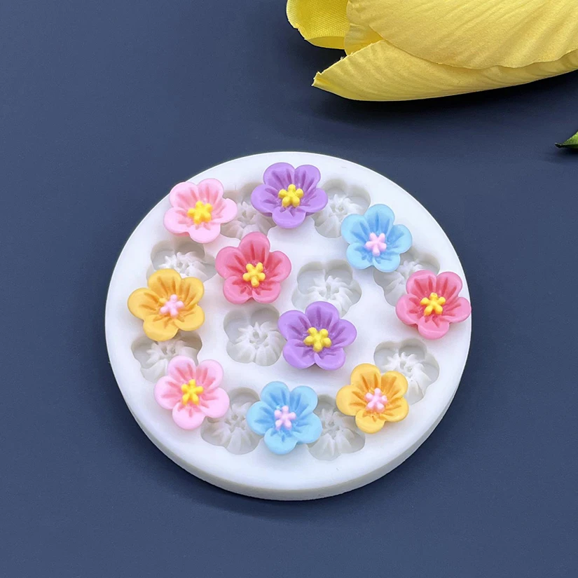 Mini Flower Silicone Mold Sugarcraft Cupcake Baking Mold Fondant Cake Decorating Tools