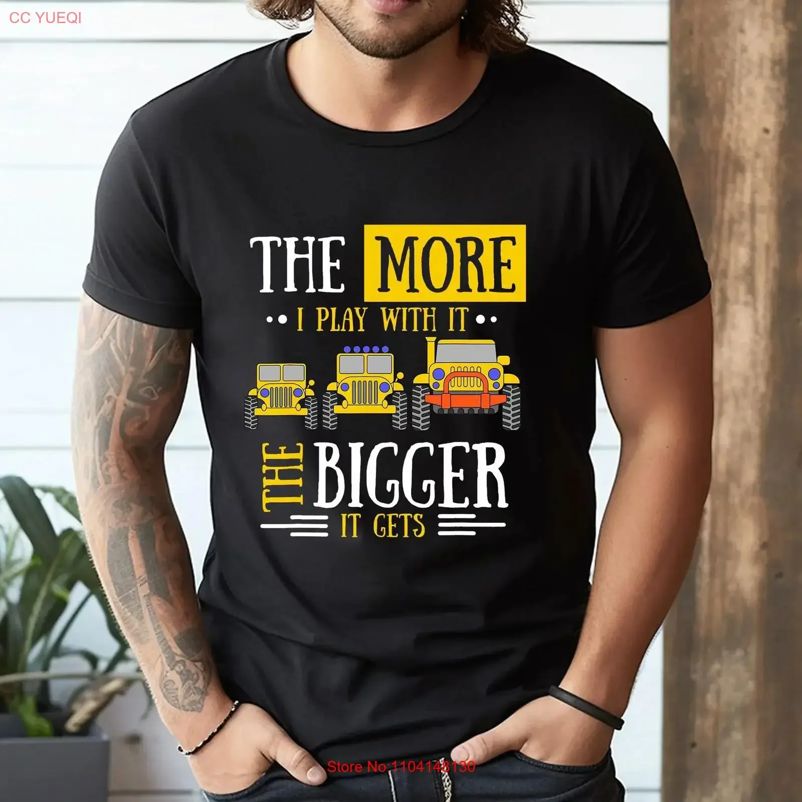 Camiseta The More I Play With It Bigger Gets Off Roader, Sudadera, Bolsa de Mano 248076, estilo vintage, lavada, transpirable, cómoda, informal