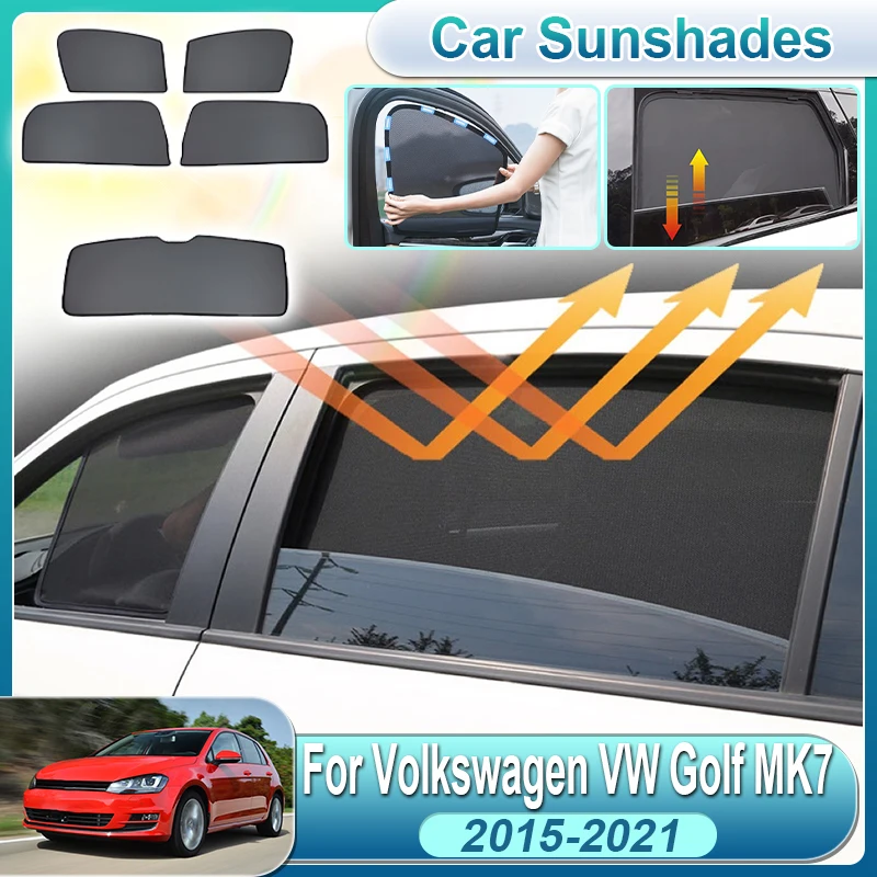 

Для Volkswagen VW Golf 7 (2015-2021) MK7: Солнцезащитная сетка-шторка на магнитах, защитный козырек от солнца, автоаксессуары