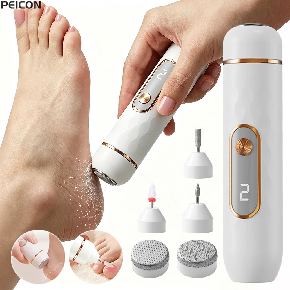 Electric Foot Grinder Nail Polisher 2 in 1 Electric Foot Callus Remover USB Rechargeable Electric Foot File Nails Pedicure Tool