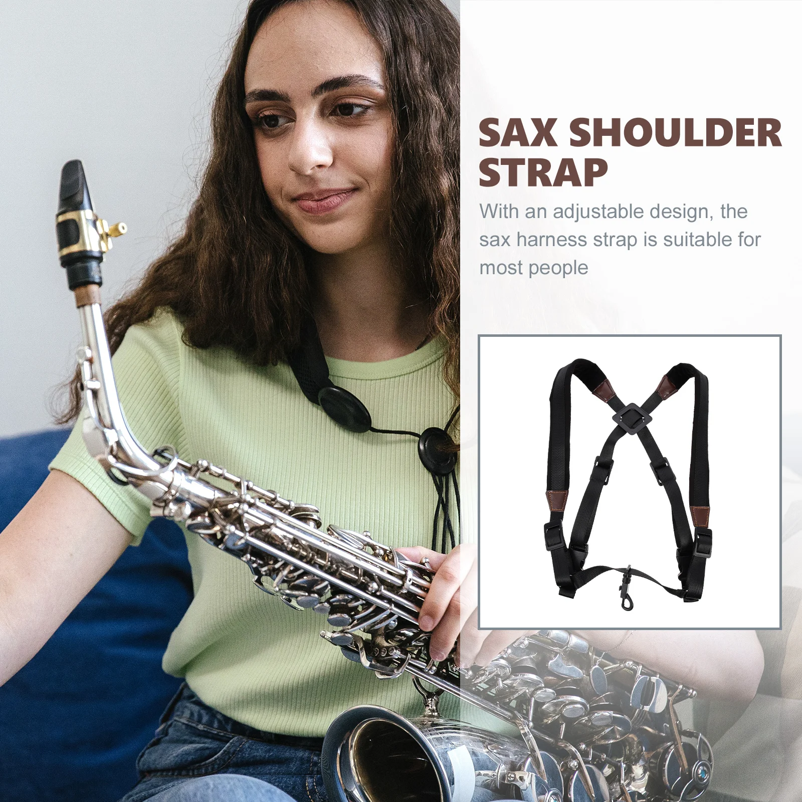 

Premium Nylon Abs Adjustable Saxophone Strap Shoulder Chest Support Strap For Kids Adults Musicians