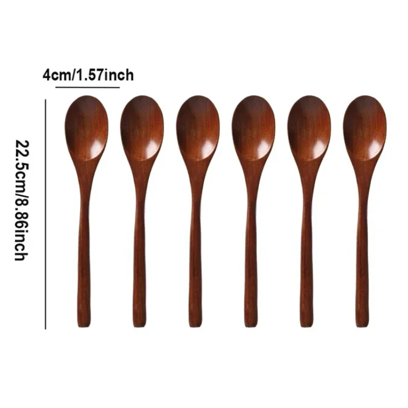 

5pcs 6pcsNanmu Wooden Spoon Set Japanese Style Spoon Utensils for Kitchen Tableware Cutlery Set Festival Kitchen Dinnerware Gift