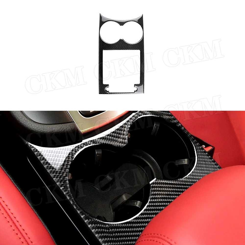 

Carbon Fiber Car Gear Shift Panel Water Cup Holder Trim Frame Cover Sticker for Porsche Macan 2015-2018