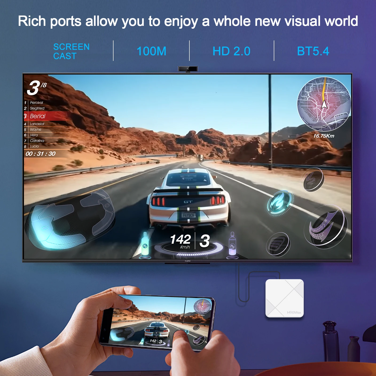 H96 MAX RK3518 Smart TV Box 4K Android 14.0 Rockchip 3518 رباعي النواة Wifi6 BT5.4 Google Voice Assistant Set Top Box