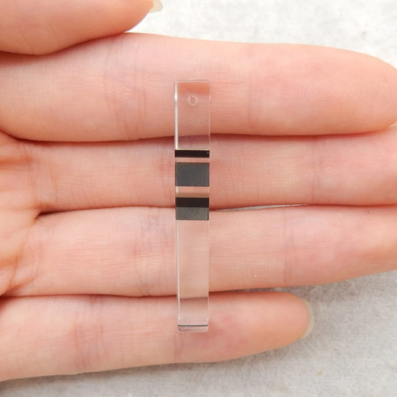 

Natural Long Beads Jewelry Accessories White Quartz Hematite Obsidian SemiGemstone Pendant Bead 39x5mm 2.9g for DIY Crafts