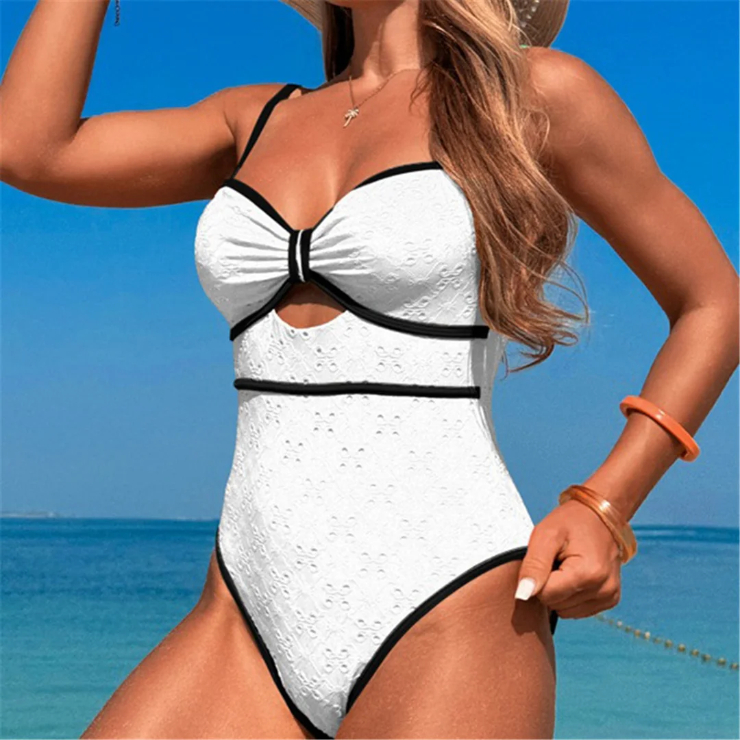 XS - XL 2026 Cut-Out Aushöhlung Damen-Badeanzug Einteiliger Badeanzug für Frauen mit hohem Beinausschnitt Monokini Badebekleidung Badeanzug V6996 – Detail 9