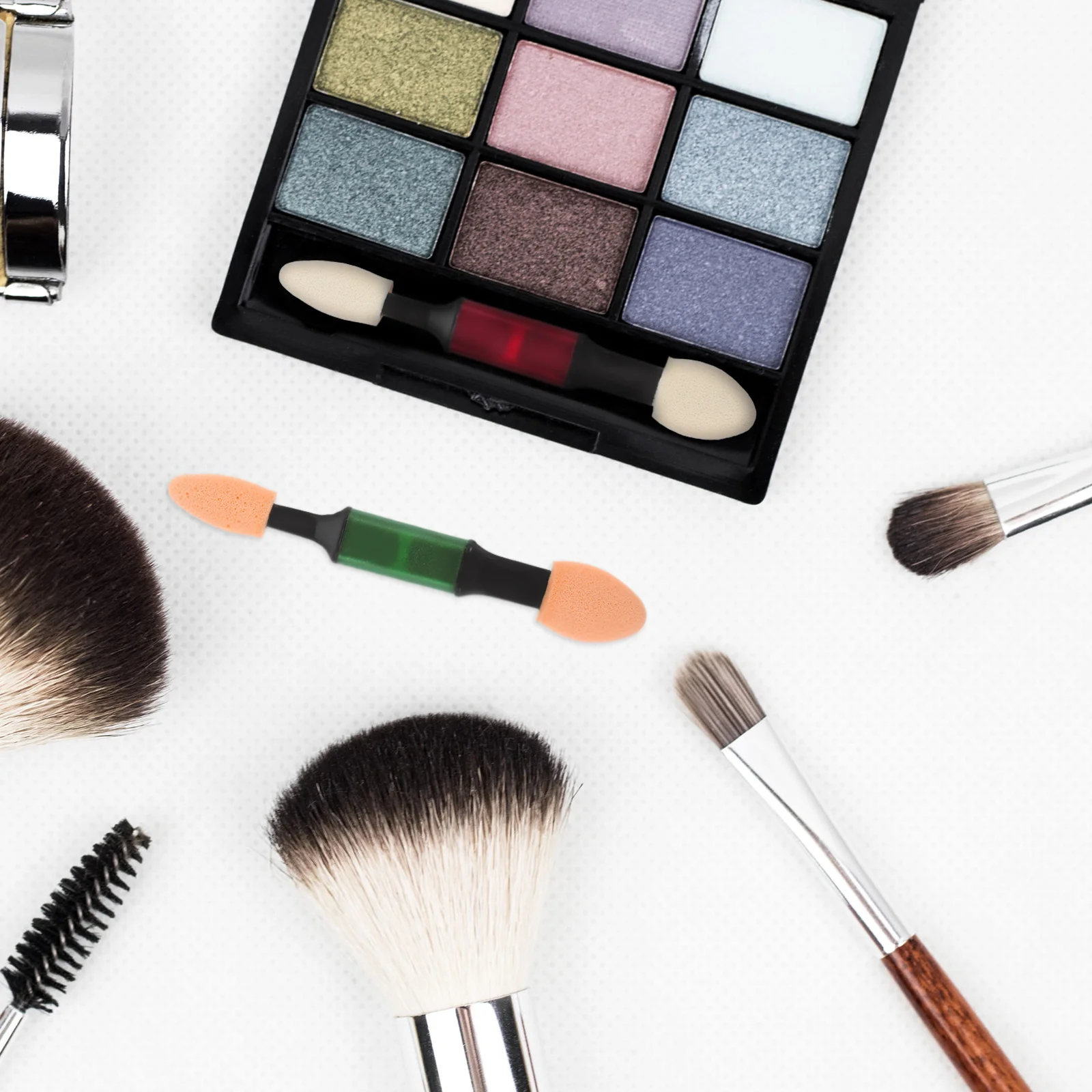 10 stuks dubbelzijdige oogschaduwapplicator sponsborstel zachte make-uptool voor het mengen van oogschaduw cosmetica make-upborstel