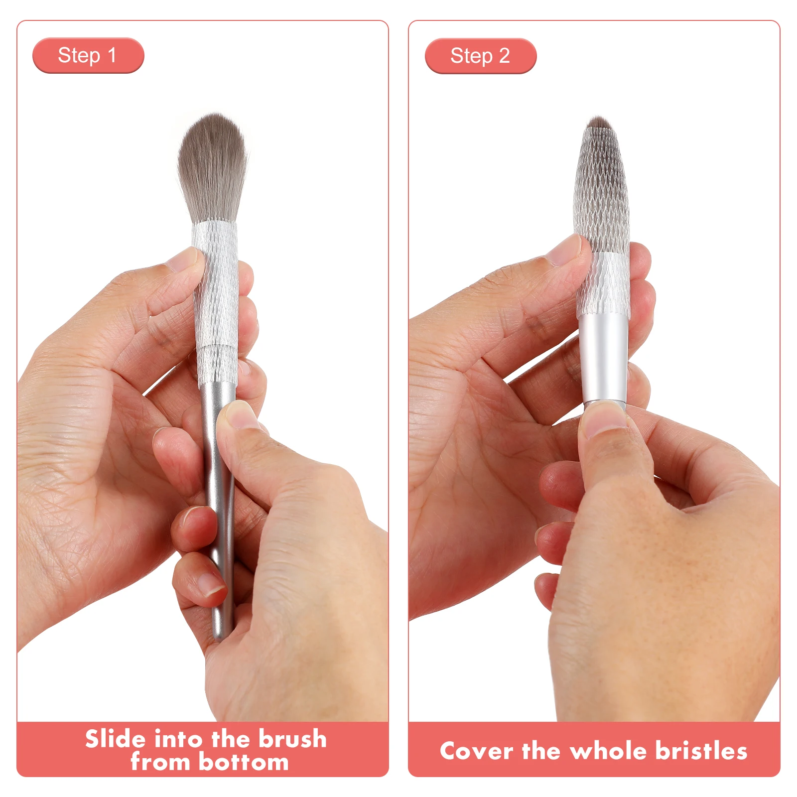 100Pcs Makeup Brush Protective Covers Expandable Mesh Pen Guard for Powder Blush Shadow Tool Accessories Brush