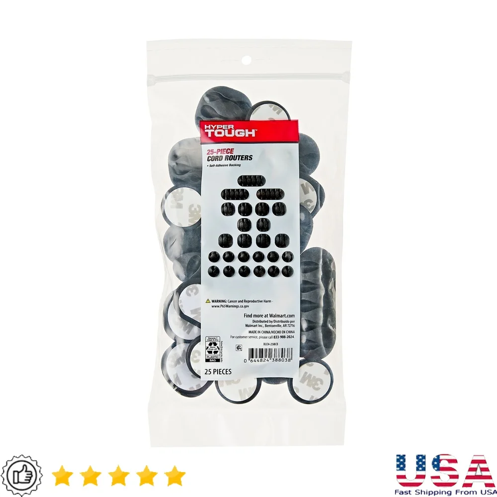 Router di cavi multiuso Supporti per cavi autoadesivi da 25 conteggi Organizzazione cavi da tavolo Ricarica cavi per monitor Ethernet