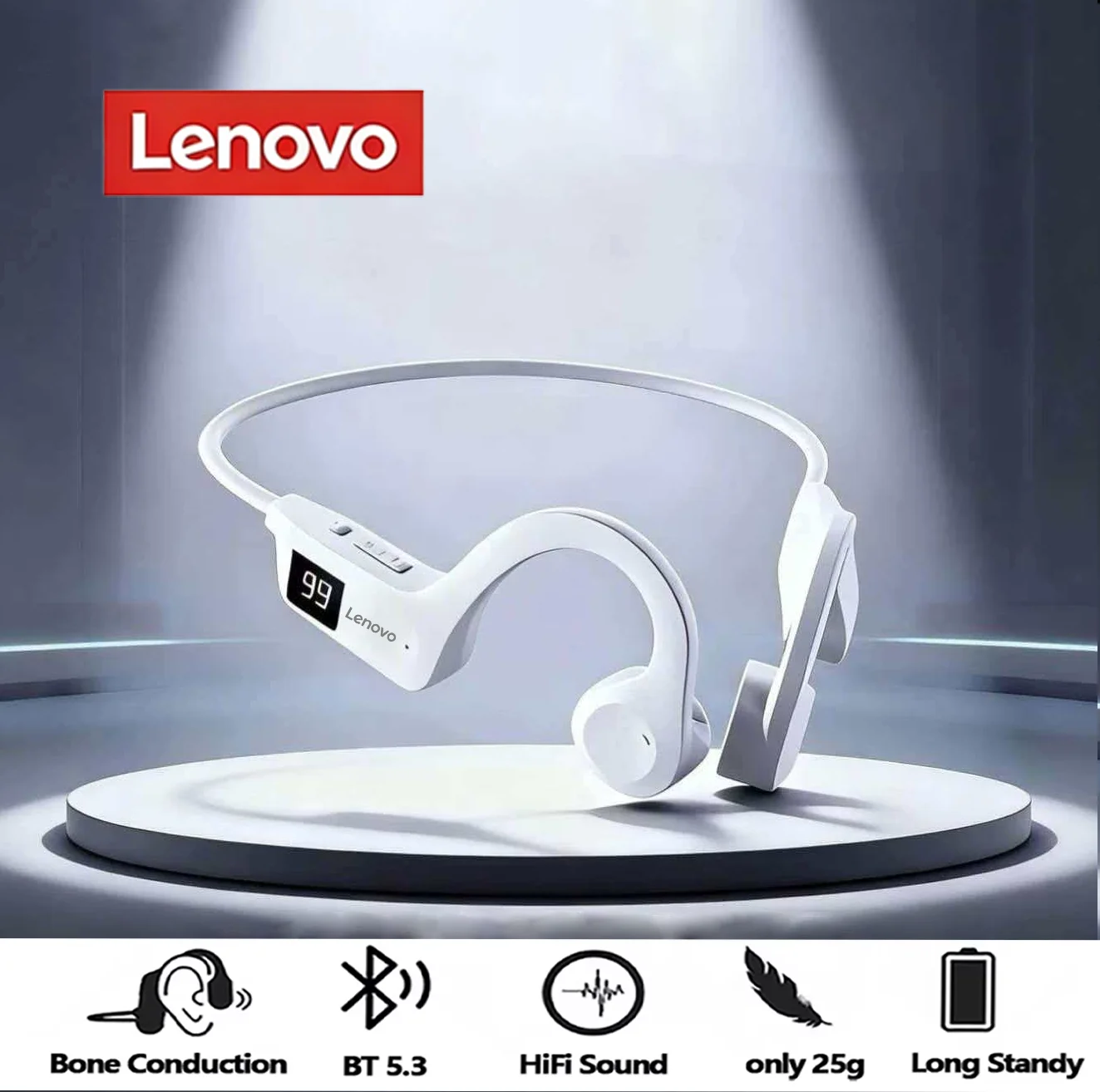Original New Lenovo X7 Waterproof Ear Hook Bone Conduction Headphone Bluetooth 5.3 Wireless Sports Earphones With Mic