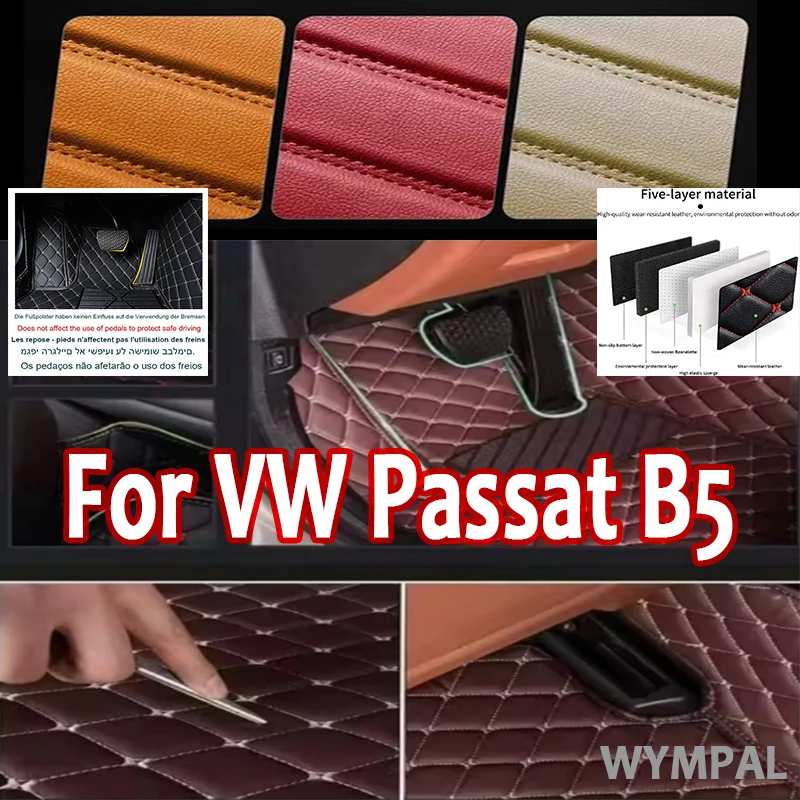 

Luxury Car Floor Mats For VW Passat B5 2000 2001 2002 2003 2004 Auto Custom Automotive Leather Men Car Mats Full Coverage