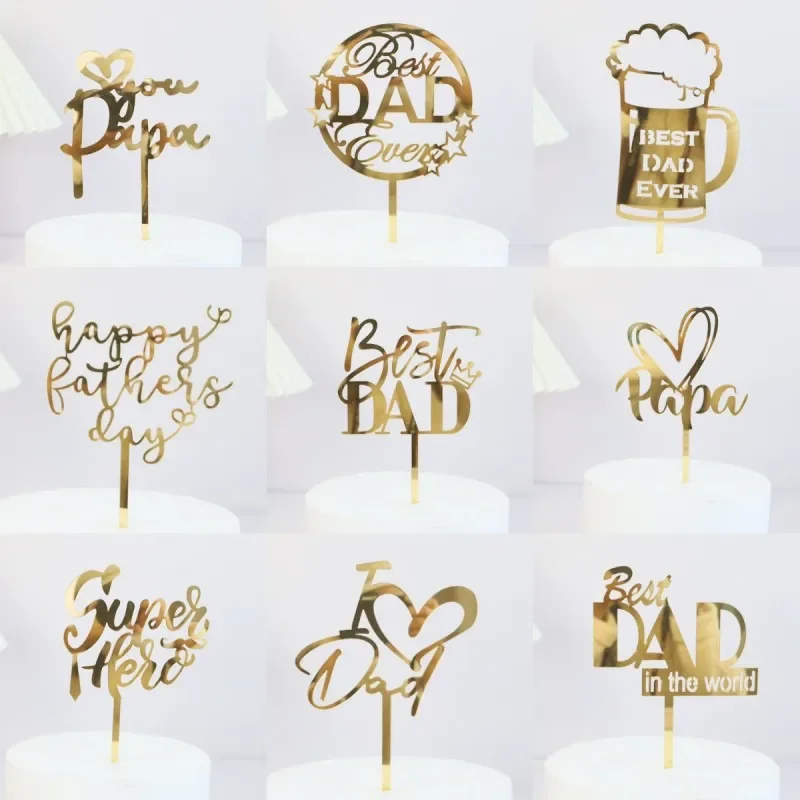 Happy Father's Day Cake Topper Best Dad Ever  Decoration Party   Decorating Baking Tools I Love