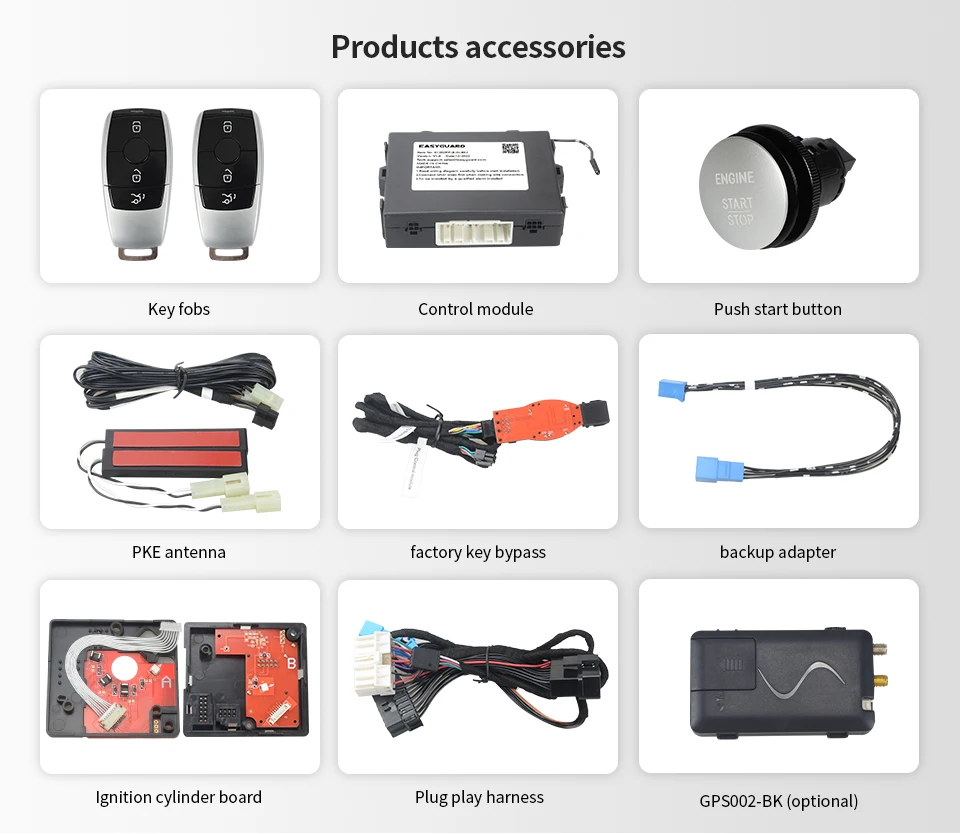 Plug Play Car Alarm Fit For 13-15 Benz ML W166/13-15 GL X166/16-18 GLS X166/12-18 GLA X156 Smartphone App Control