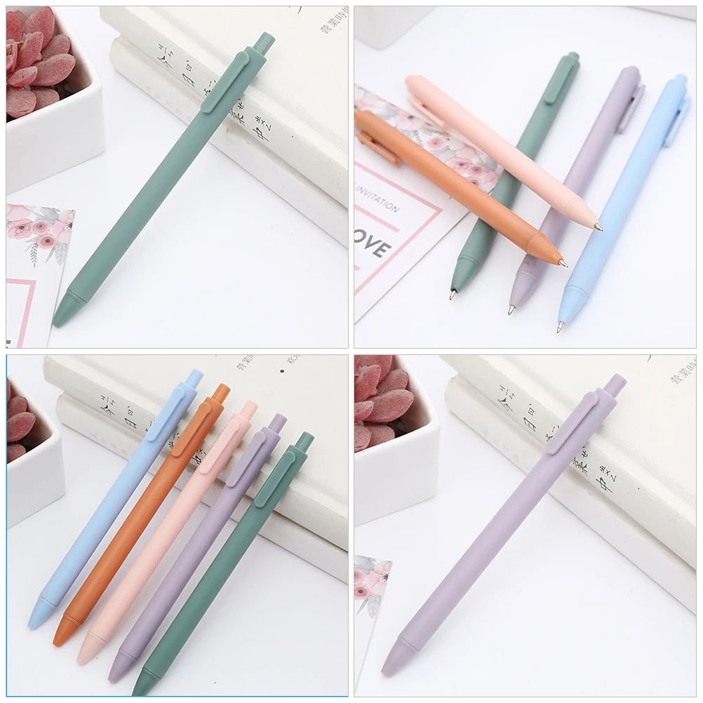 

5 Pcs Press Gel Pen Student Cute Pens for School Note Taking Product Push Type Fine Writing