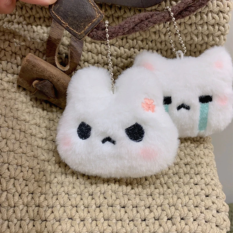 Cute Rabbit Pendant Plush Toys Keychain Cartoon Soft Plush Doll School Bag Pendant Car Key Ring Charms Decoration Birthday Gift