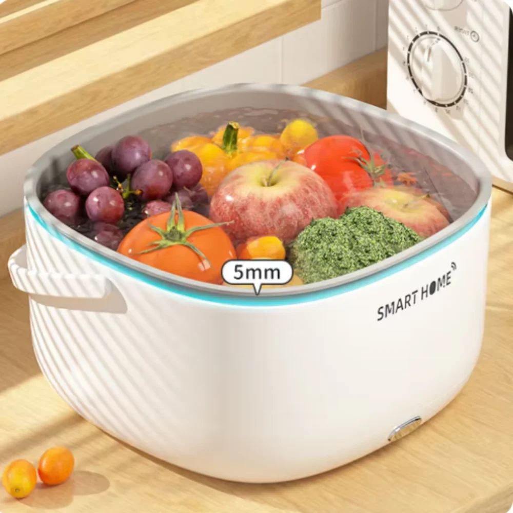 Electric Vegetable And Fruit Washing Machine Food Ultrasonic Washing Bucket Large Capacity Food Grains Purifie Home-appliance