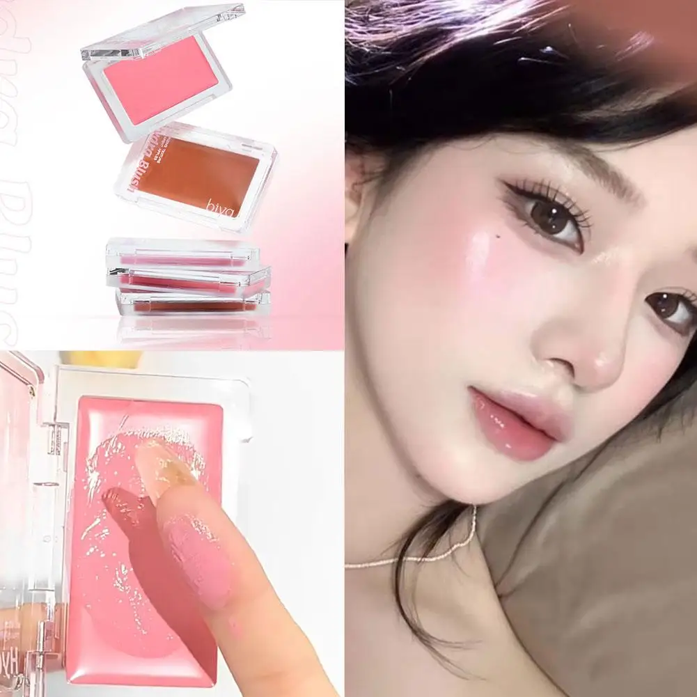 4Colors Water Light Blush Nude Pink Natural Face Brighten Highlighting Long-lasting Youthful Girl Makeup