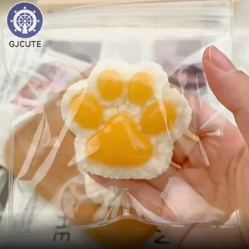 Tpr猫の足スローフィジェットおもちゃ、米と野菜のロール、ストレス解消、スクイーズ、ミニ、カワイイ、シリコン、小さくてかわいい猫の足、1個