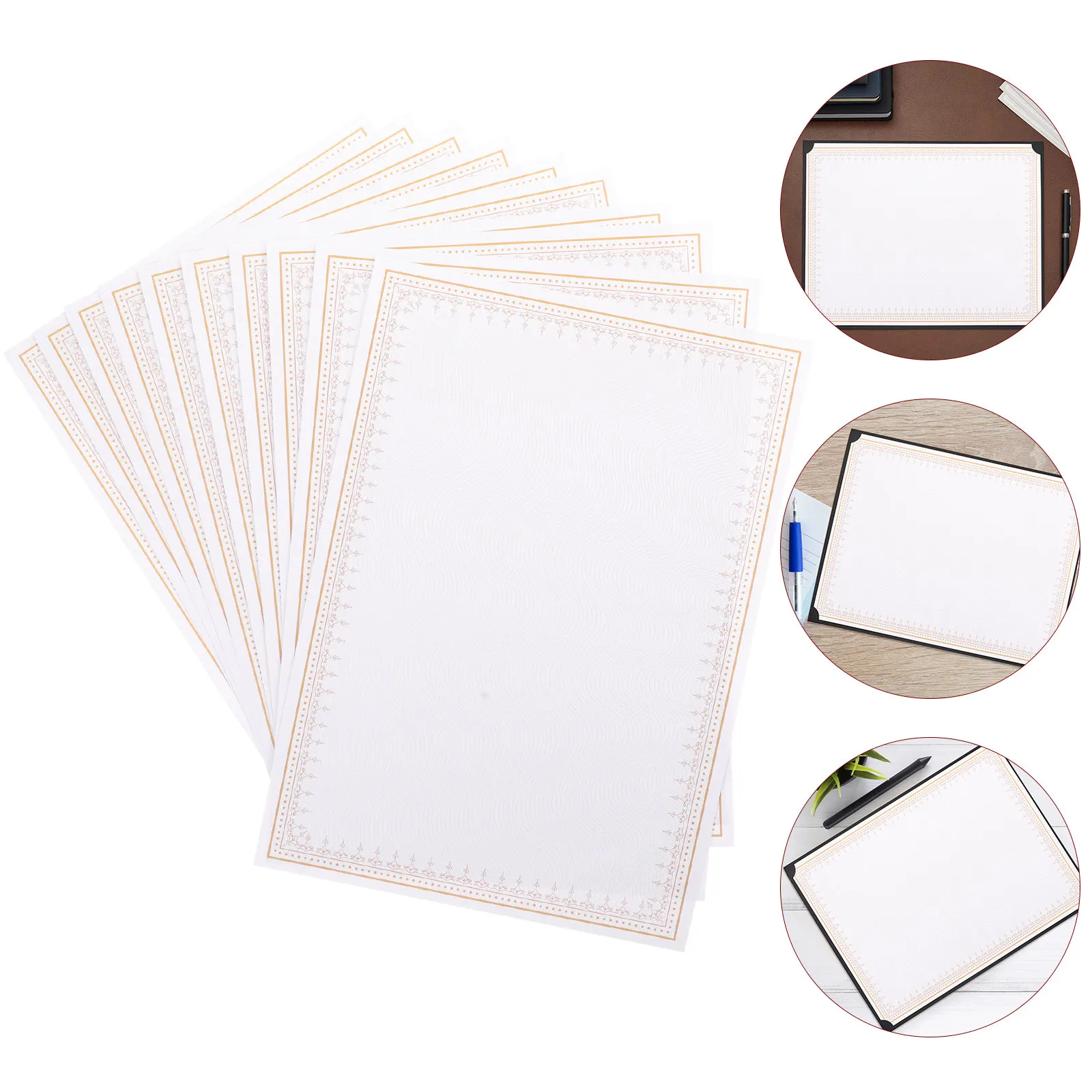 

10 шт. пустых сертификатных листов формата А4 для печати и записи, бумага для дипломов, сертификатов о награждении, благодарностей, для выпускных церемоний и классных мероприятий