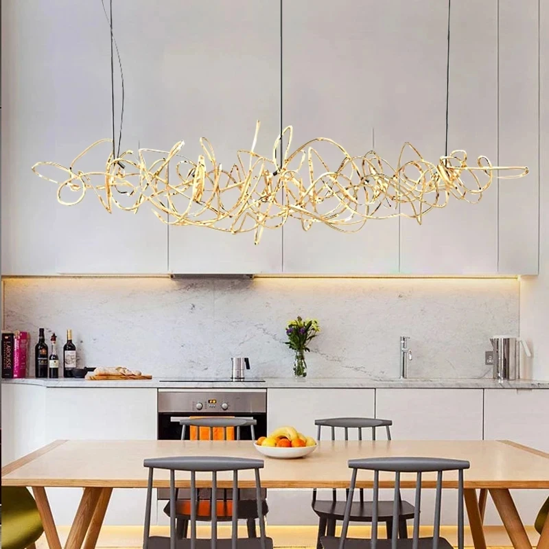 Arte led lustre para mesa de jantar sala bar cozinha moderna criativa led luminária luz para sala decoração casa yx369vb