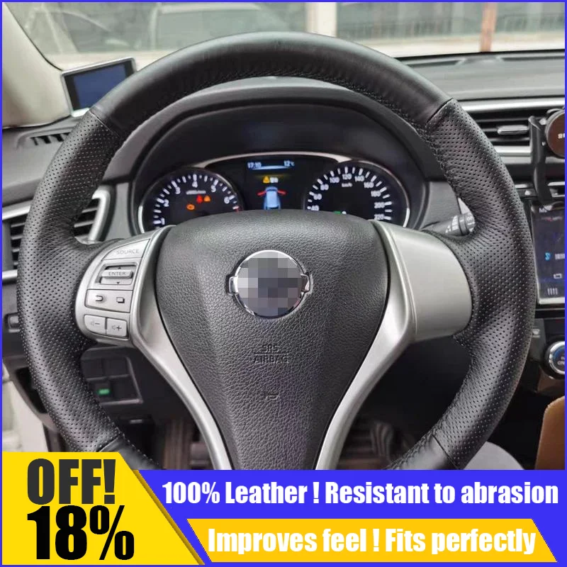 

Leather Car Steering Wheel Cover Fit For Nissan Teana Altima X-Trail QASHQAI Rogue Sentra Tiida Auto Interior Car Accessories