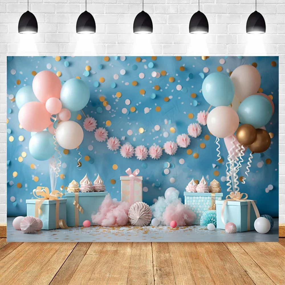 Hintergrund für Geburtstagsfeier, Luftballons, Neugeborenen-Party, Hintergrunddekoration, Polyester für Fotostudio – Detail 9
