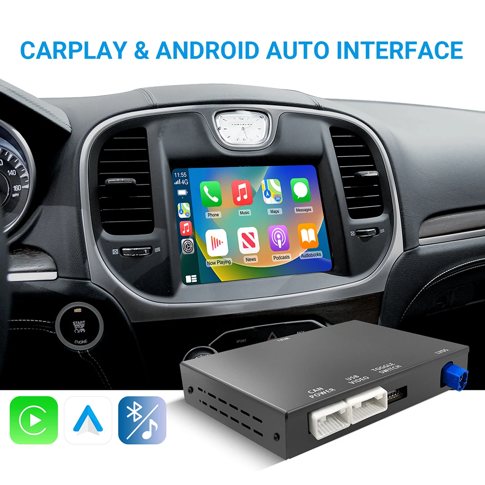 Wireless CarPlay & Android Auto Retrofit Kit OEM Screen Upgrade Decoder Box for Chrysler 300C 2012-2014