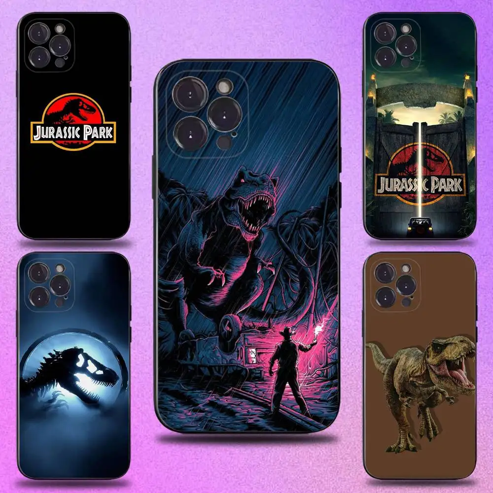 

J-Jurassic Park Dinosaur World Phone Case For iPhone16,15,14,13,12,11 Plus,Pro Max,XS,X,XR,SE,Mini,8,7,Soft Silicone Black Cover