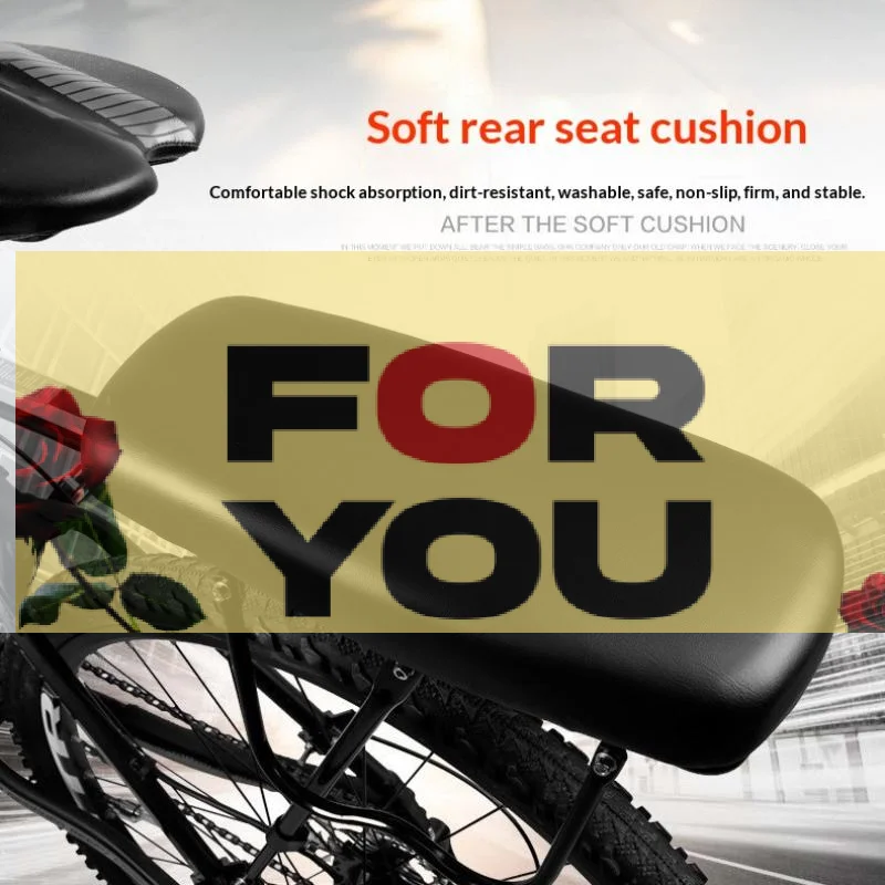 

Bicycle Rear Seat Cushion Mountain Bike Shelf Rear Seat Cushion PU Leather Soft Bike Manned With Children Seat Cushion Cycling