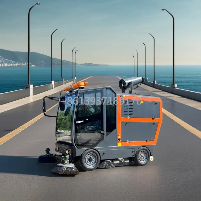 Ride-On Street Sweeper Outdoor Driving Large Industrial Commercial Electric Cleaning Equipment Road Sweeper