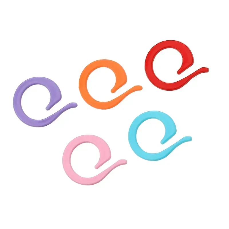 20pcs Plastic Knitting Stitch Markers Spiral Counting Buckle Random Color Clip Crochet Lock Knit Sewing Tool Accessories