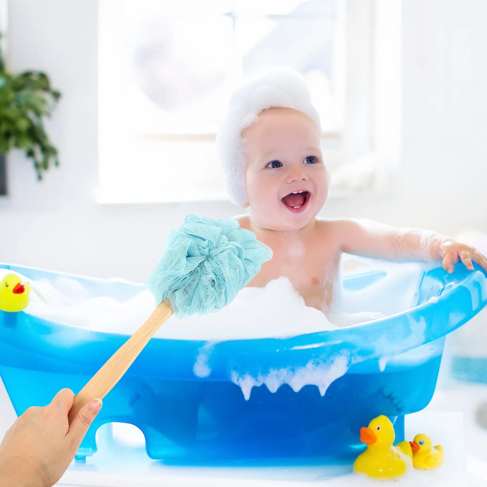 

Набор из 4 отшелушивающих щеток для душа с удлиненной ручкой, мочалка для тела, для очищения спины, улучшает кровообращение, для домашнего спа