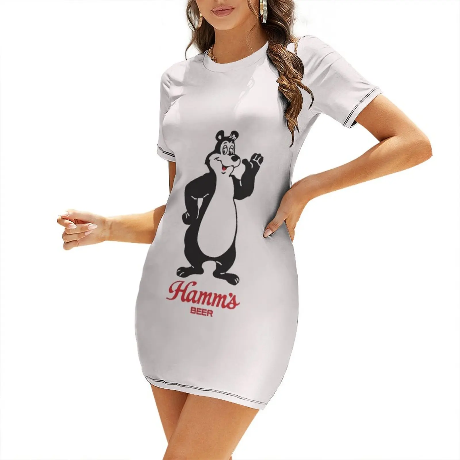 

Hamm's Hamms Beer Retro Vintage Short-Sleeved Dress ladies dresses for special occasion Dress