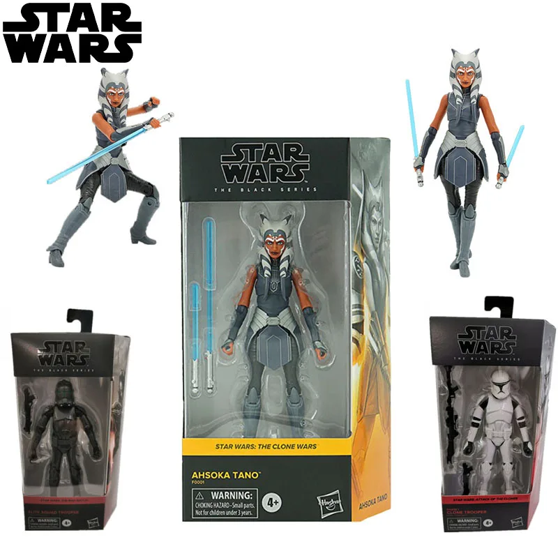 KO Star Wars Ahsoka Tano Action Figures Toys 6 Inch Movable Statues Model Doll With Blue Lightsaber Collectible Ornaments Gifts