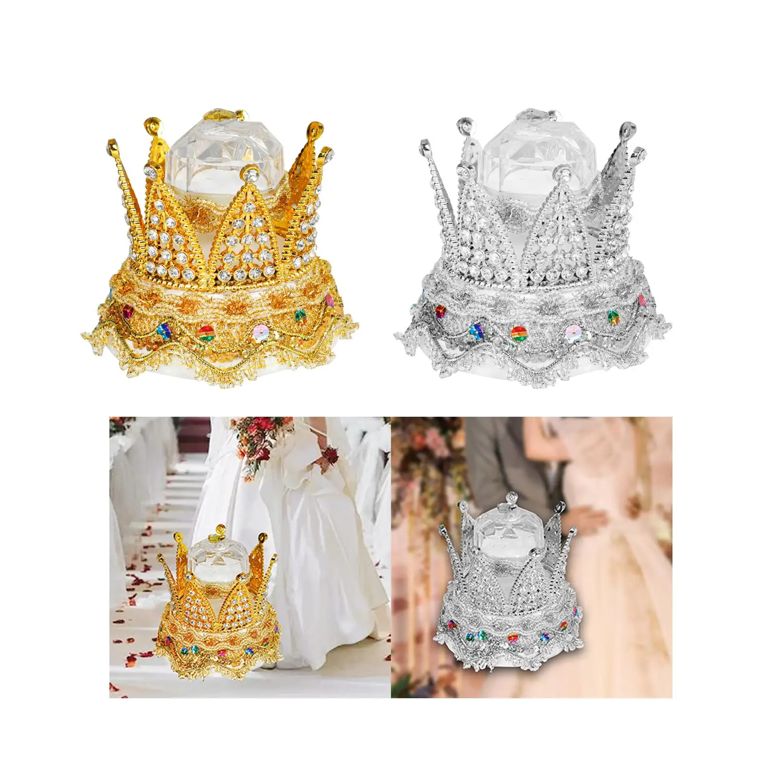 Boîte à bagues de mariage, support de rangement créatif Portable, étui à bijoux, couronne, boîtes à bijoux pour bureau, vitrine, fiançailles, anniversaire