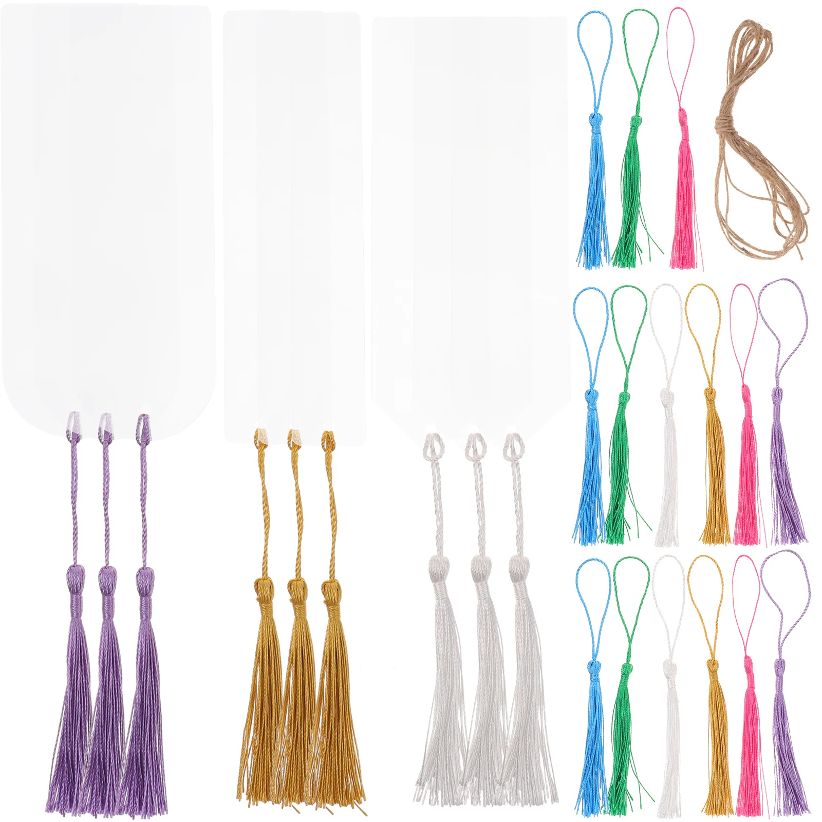 

36 Sets Acrylic Bookmarks Tassels Blank Sublimation Blanks Diy Kit Student Supply Delicate Page Marker Reading Gifts Plastic