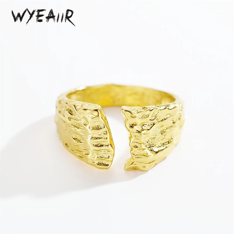 

WYEAIIR стерлингового серебра 925 пробы геометрическая личность нерегулярное крутое открывающееся кольцо изменяемого размера для женщин ювелирные изделия