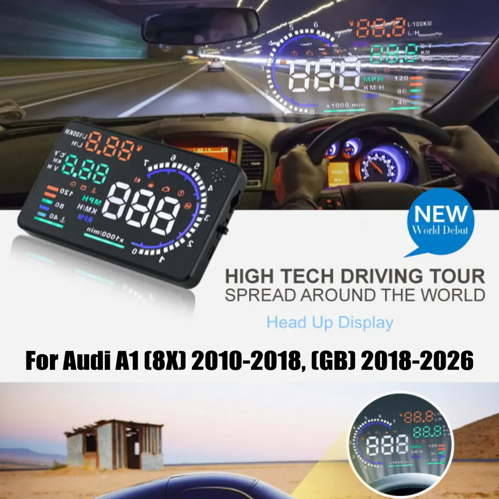 Car HUD Head Up Display LED Windshield Projection For Audi A1 (8X) 2010-2018 (GB) 2018-2026