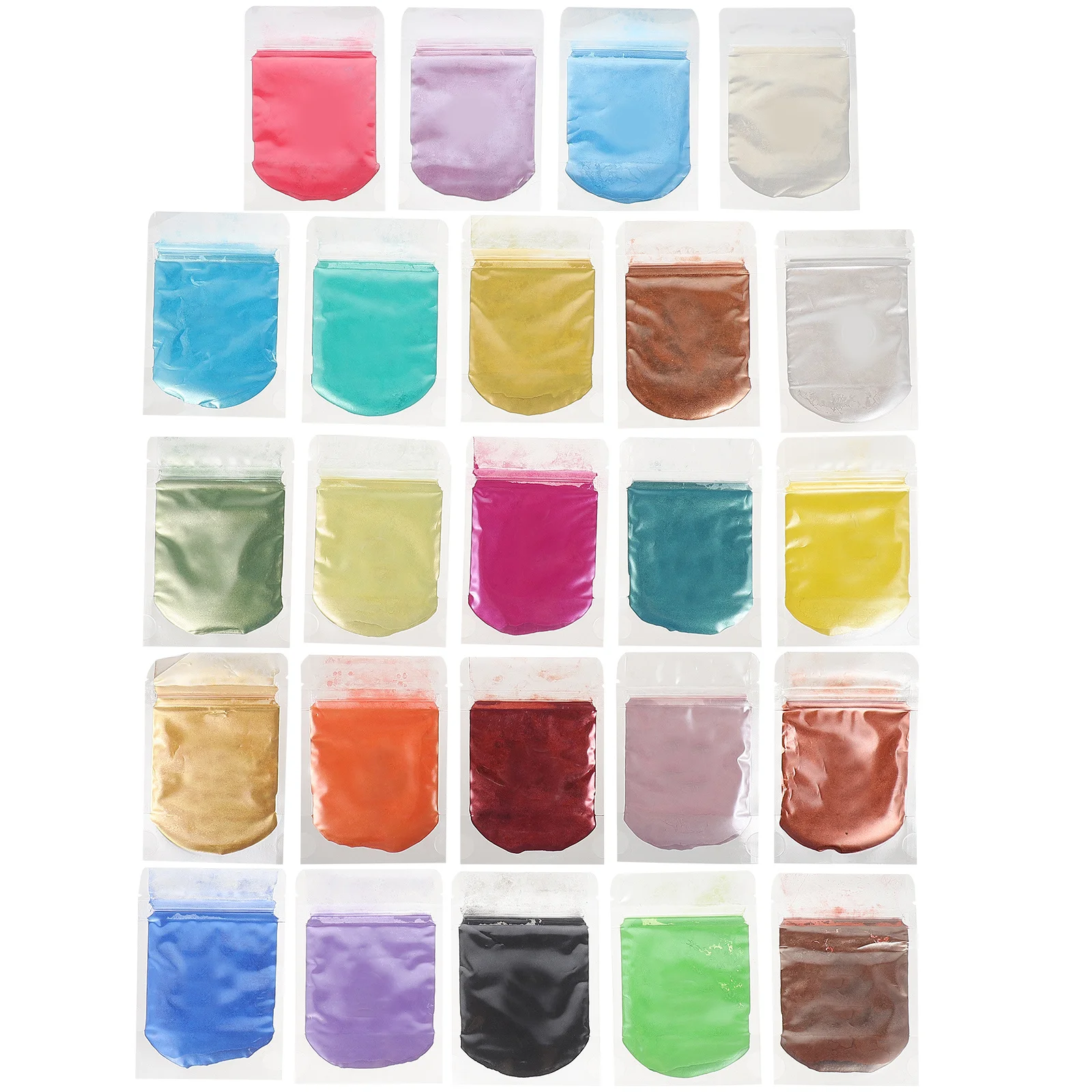 24 sacos de pó de mica colorido para arte em unhas, faça você mesmo, cosméticos, resina, suprimentos artesanais, pigmento de sombra, sabonete epóxi, blush