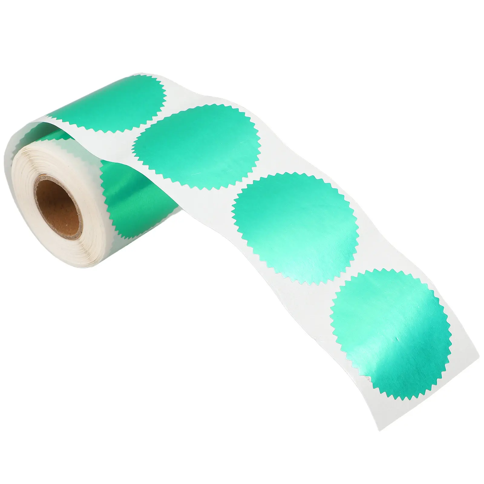 

250 шт. зеленых наклеек с зубчатым краем для тиснения сертификатов, наград, дипломов, нотариальных печатей, книг, скрапбукинга