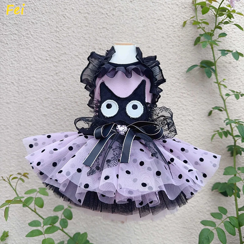 

Luxury Halloween & Christmas Pet Dog Dress,Handmade Bowknot Princess Costume for Small Dog,Fashion Sling Apparel, Puppy Clothing