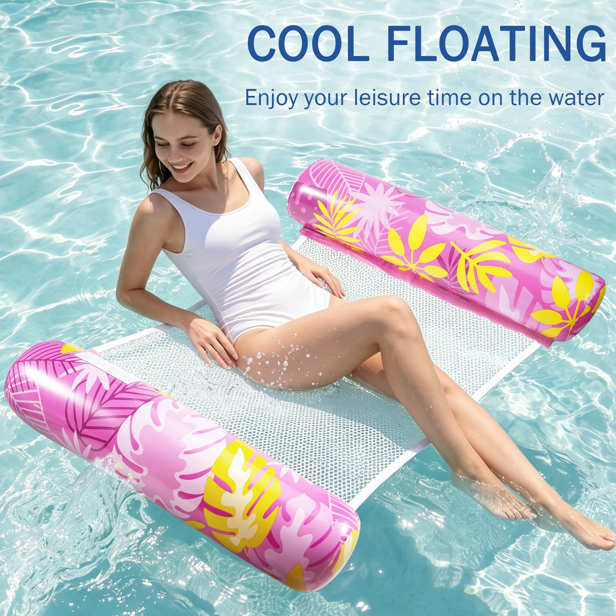 Kit de vacaciones en la playa, hamaca inflable para el agua, tumbona flotante para piscina, bolsa impermeable para teléfono, toalla de baño suave desechable, conjunto de artículos esenciales para viajes de verano a la piscina o al lago