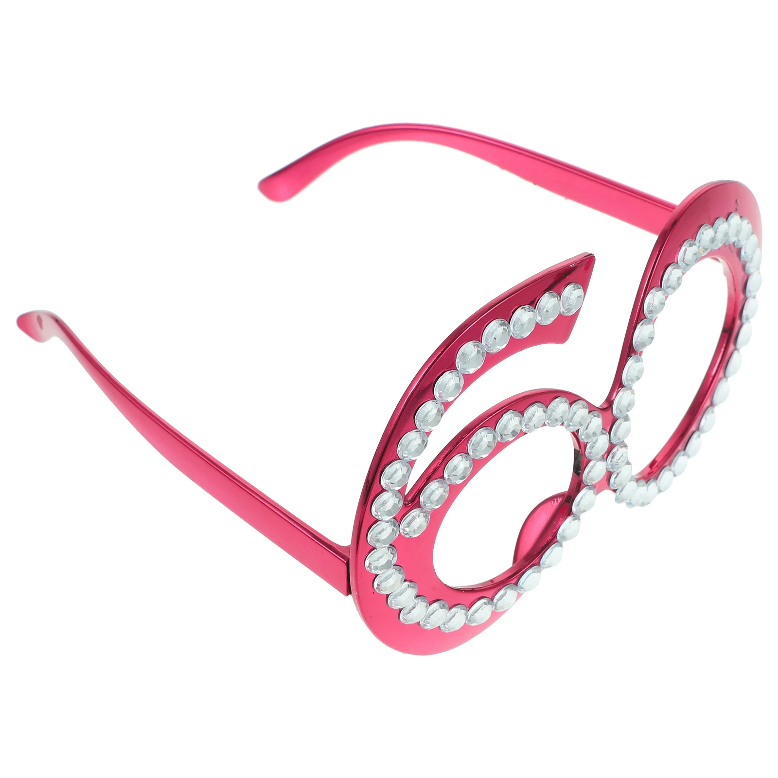 

1pc 1 Pair Rhinestone Number Glasses 60Th Birthday Party Eyewear Lightweight Glitter Frame Novelty Costume Sunglasses Adults