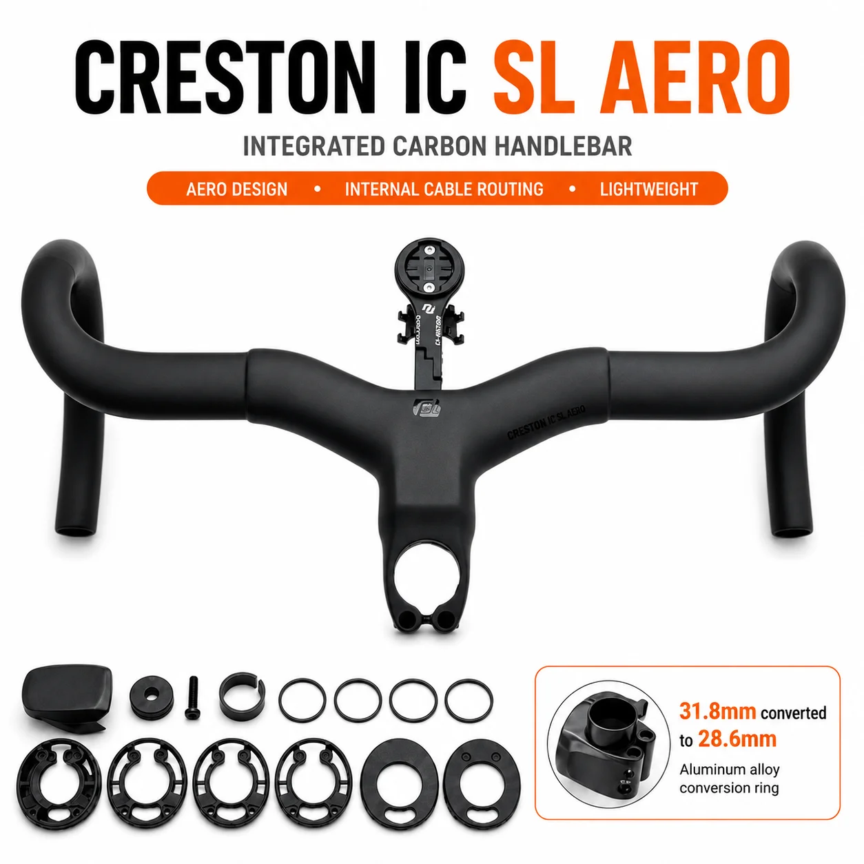 Carbon Road Bicycle Handlebar Bent Integrated 28.6/31.8mm Inner Diameter Bike Frame Parts for Enhanced Control And Stability