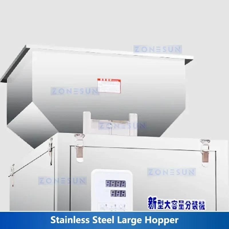 

ZONESUN Potato Chips Packing Machine Digital Control Particle Filler Cheeze Puffs Snacks Packaging Weigher Equipment ZS-FZ1000L